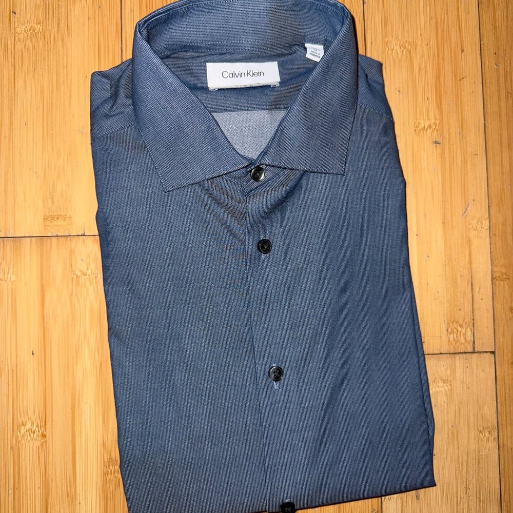 Calvin Klein Blue Dress Shirt- Size 15 1/2 34-35